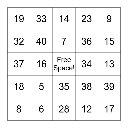 Bingo Card