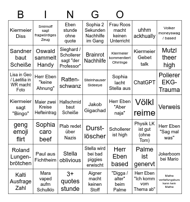 Höpfl Gymnasium Dingolfing Bingo Card