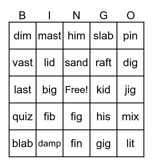 UFLI:  #36b Review Bingo Card