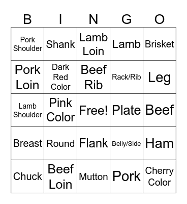 Wholesale Cuts Bingo Card