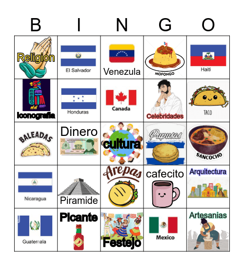 Hispanic Bingo Card