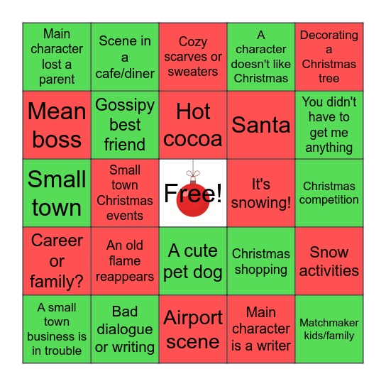 Hallmark Bingo Card