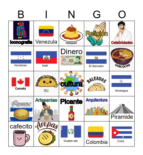 Hispanic Bingo Card