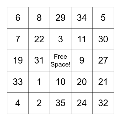 Bingo Card