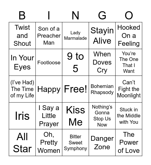 Movies Bingo Card