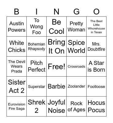 MOVIE SOUNDTRACKS Bingo Card