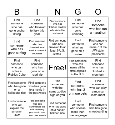 LCAT BINGO Card