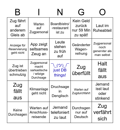 DB Bullshit Bingo Card