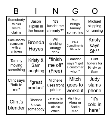 Office Bingo Card