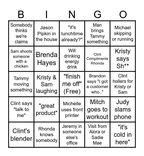 Office Bingo Card