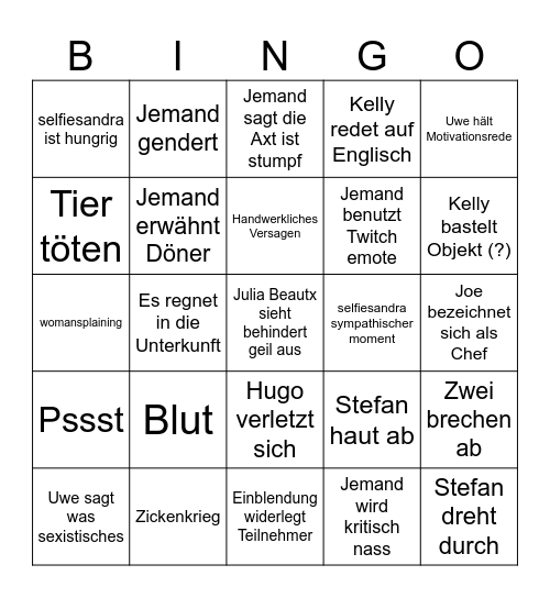 AutismusCrew vs. Wild Bingo Card