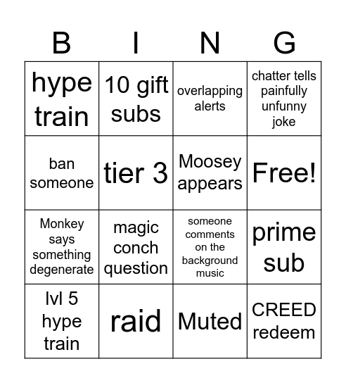 FoxieKT Stream BINGO Card