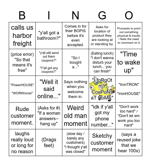 Classic Customer Bingo Card