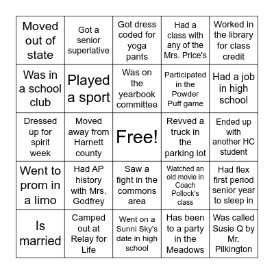 Find someone who... Bingo Card