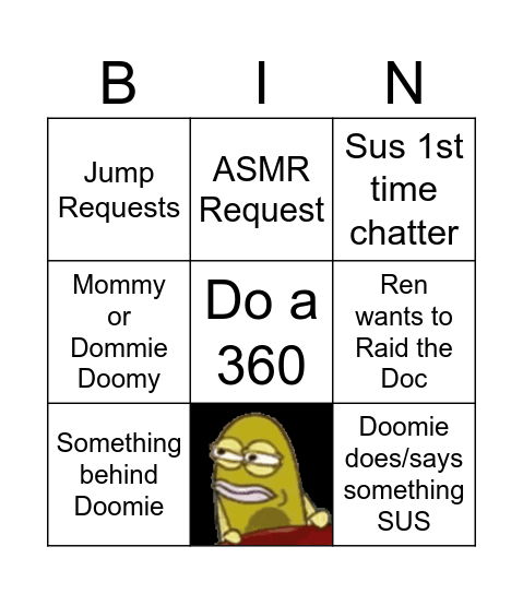 Doomie Sus Stream Bingo Card