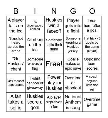 Cheba Hut on ice Bingo Card