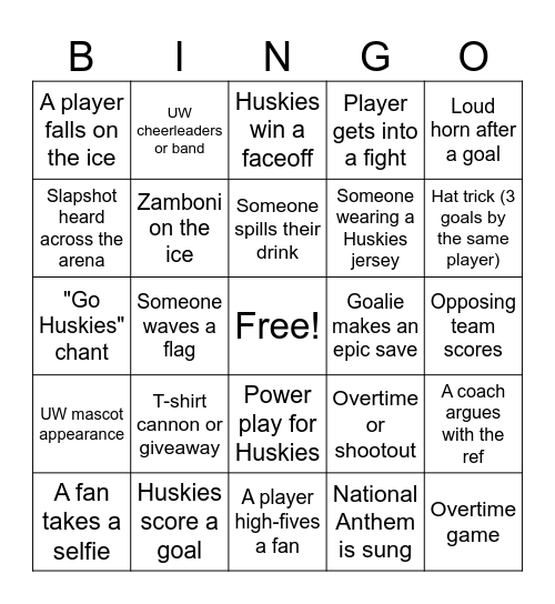 Cheba Hut on ice Bingo Card