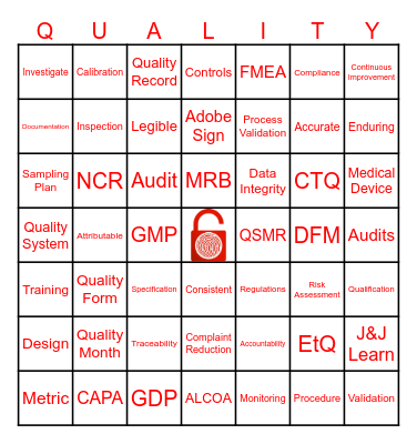 UNLOCKING VALUE Bingo Card
