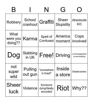 Wild Clips Bingo Card