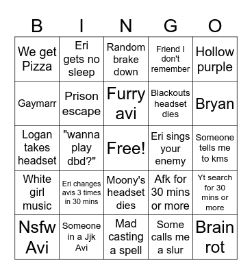 A day Bingo Card