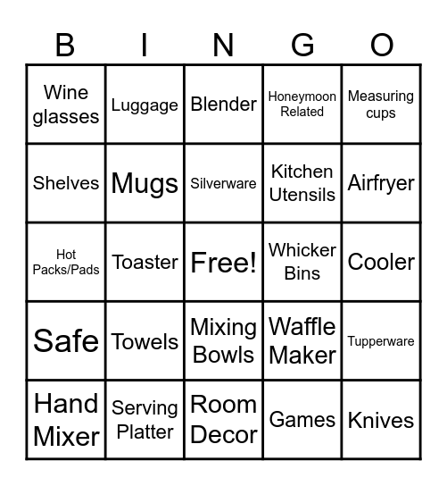 GIFT BINGO Card