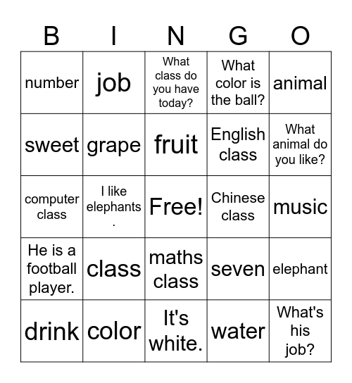 Bingo Card