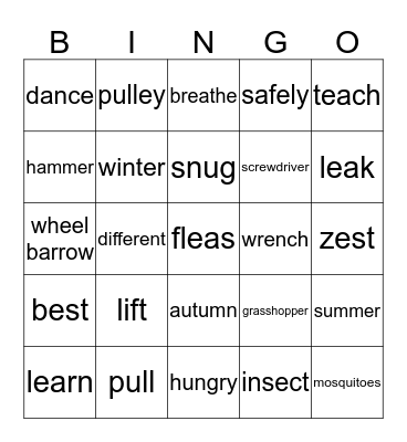 Let's Revise Bingo Card