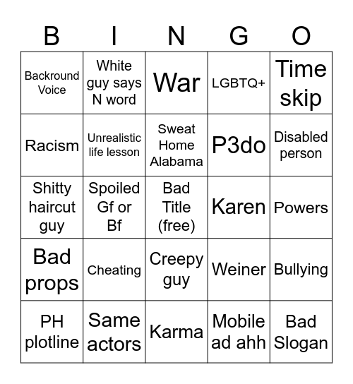 TT Bingo Card
