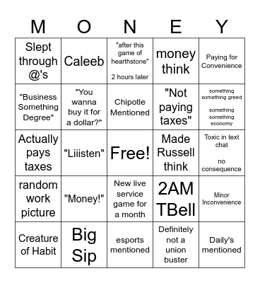 Nathan Bingo Card