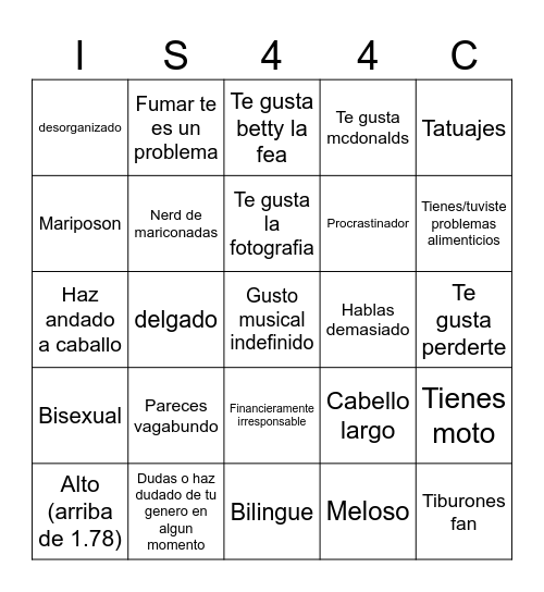 Is44c Sh4rk bingo Card