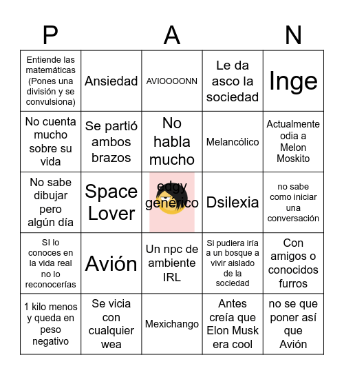 P A N A S O N I C Bingo Card