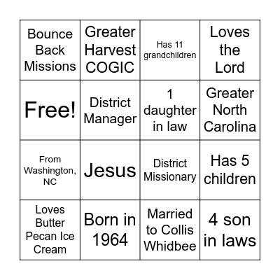 Audrey 60th Bingo Card