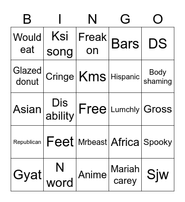 Insta reels Bingo Card