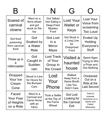 Carnival Bingo Card