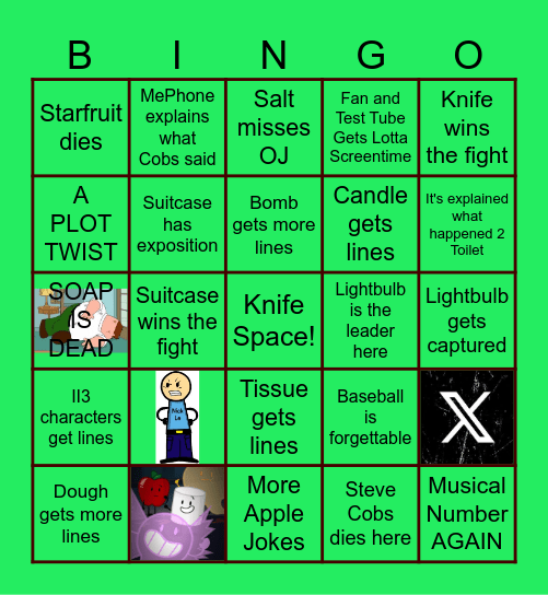 Inanimate Insanity ACT 2 BINGO Card