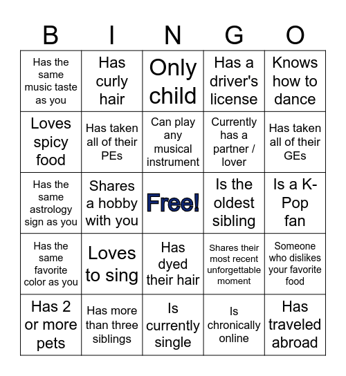 IMA UPD Bingo Card