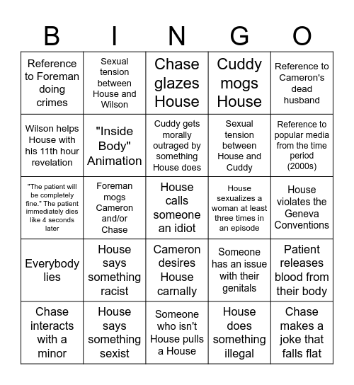 House Bingo Card