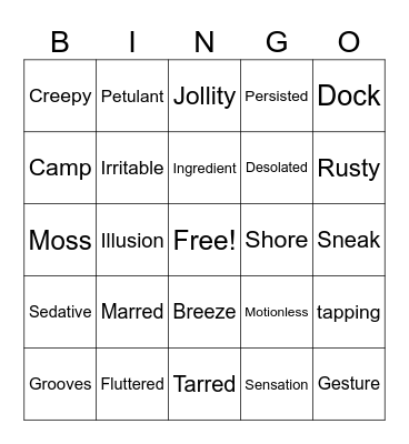 Preservation of Nature Bingo Card