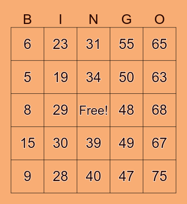 Virtual Bingo October 24 2024 Bingo Card
