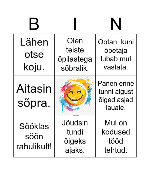 Käitumisbingo Card