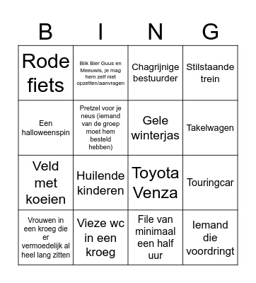 Vriendenweekend Düsseldorf Bingo Card