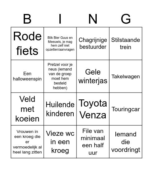 Vriendenweekend Düsseldorf Bingo Card