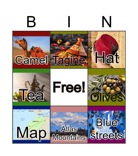 Morocco Bingo Card