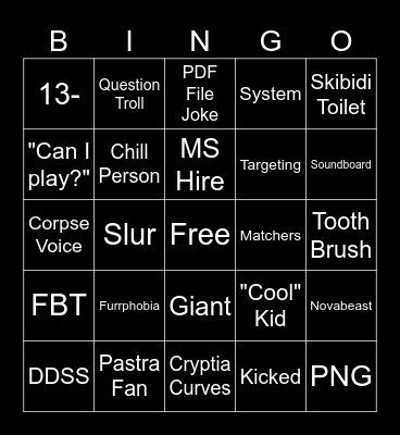 VRC BINGO Card