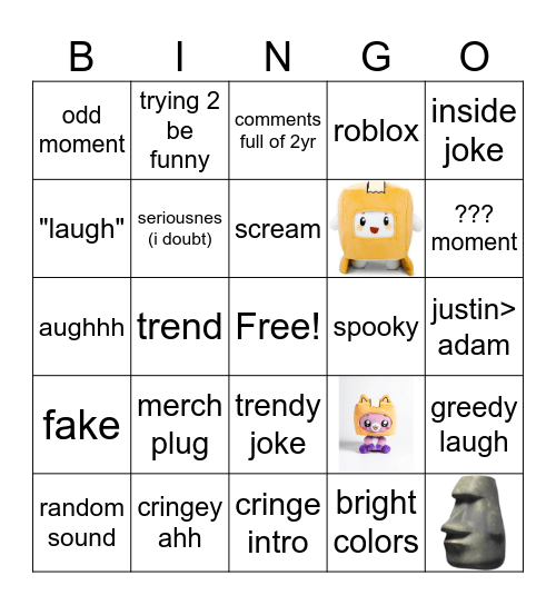 lankybox bingo Card