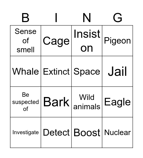 Science Bingo Card