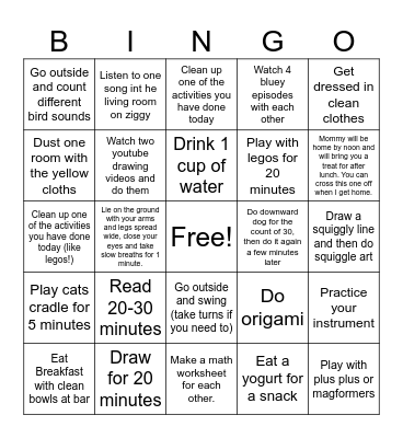 Saturday Morning Blackout! Bingo Card