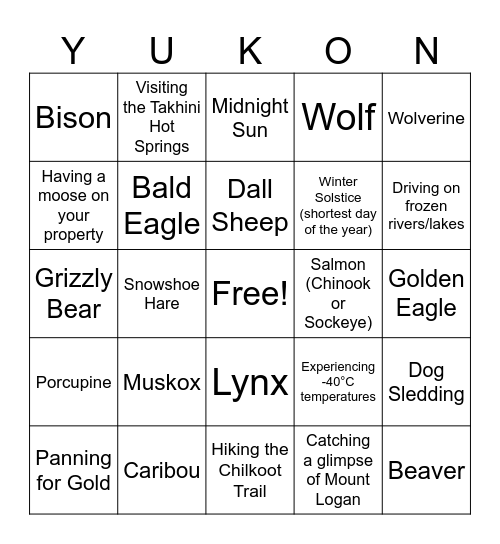 Northern Shenanigans Bingo Card