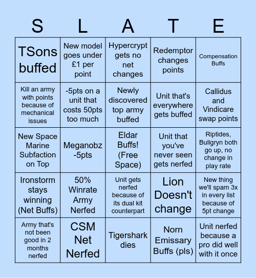 Balance Bingo Card