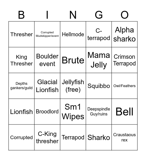 Deep Bingo Card